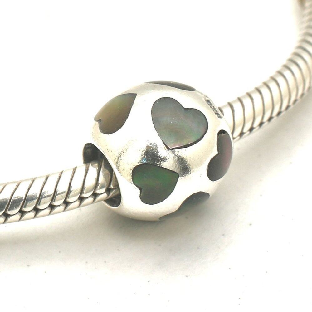 Authentic PANDORA Love Me Black Mother of Pearl Charm - 790398MPB